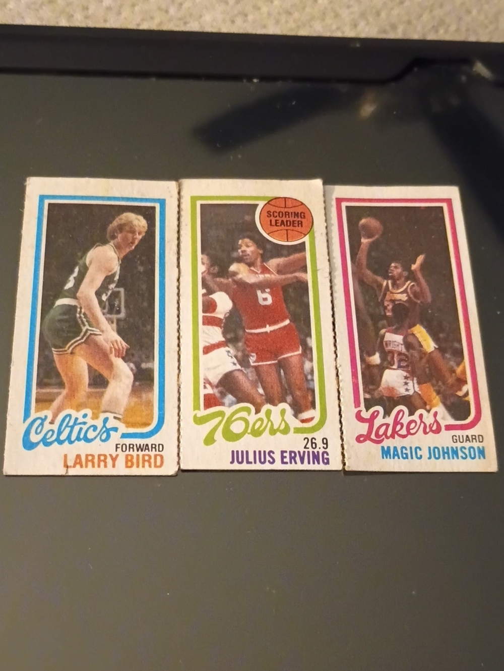 Topps Basketball Card Set with Green, Red, Blue, Pink Accents